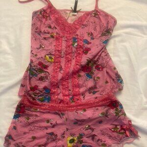 Hot Pink Floral Summer Pajamas
